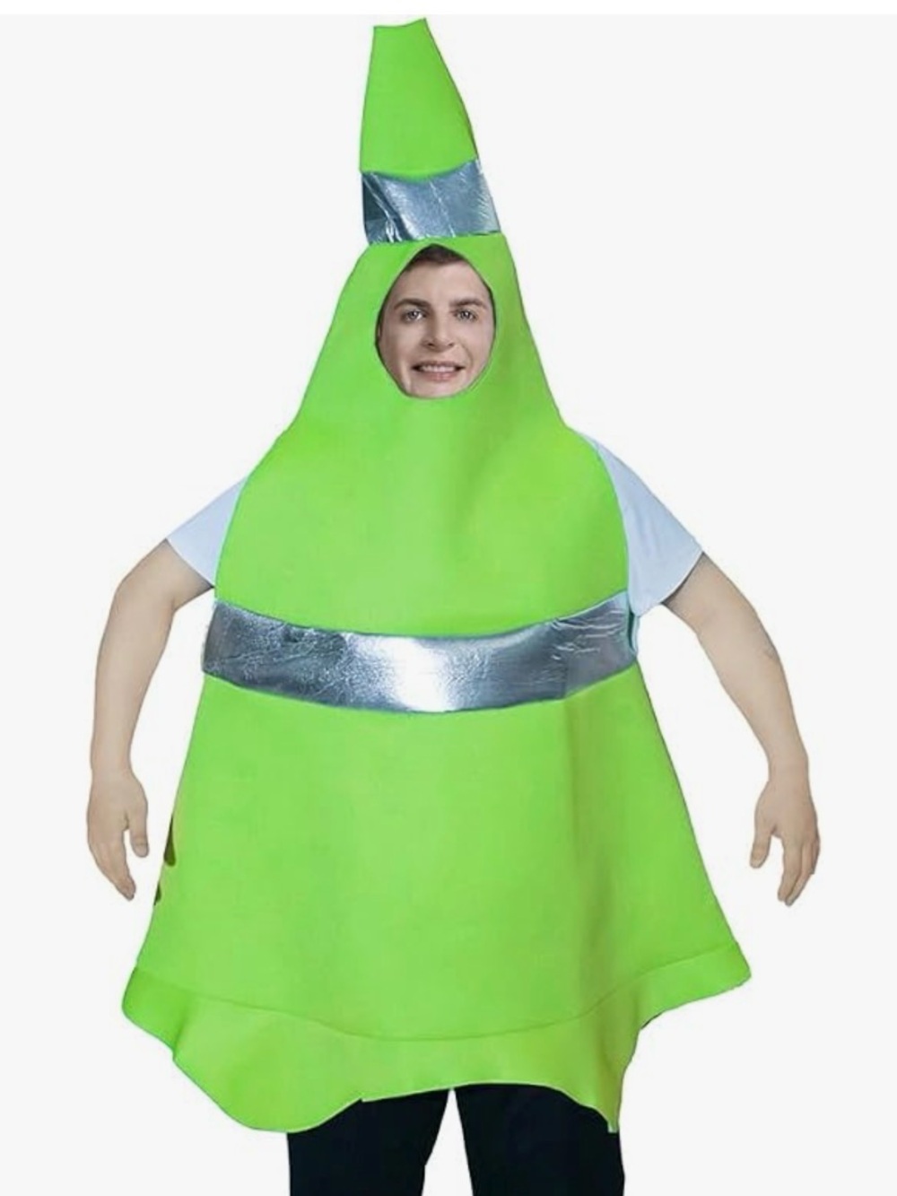 Lime Green Traffic Cone Kids Costume, Kids Size Small 4-6, Halloween,Teachers